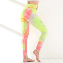 Lade das Bild in den Galerie-Viewer, Amazon European and American hot style high waist hip-lifting tight-fitting sports fitness running tie-dye jacquard bottoming yoga pants women&#39;s
