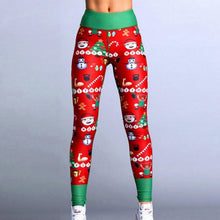 Lade das Bild in den Galerie-Viewer, Christmas Leggings Women Sexy High Waist Skinny Leggins Fitness Legging Ladies Printed Workout Leggings Stretch Trousers Pants
