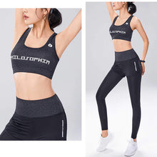 Lade das Bild in den Galerie-Viewer, ODWTMRK Jogginganzug Damen Sport Set Sportbekleidung 5er-Set Trainingsanzug Yoga Kleidung Anzug Laufbekleidung Gym Fitness Set Kleidung(Schwarz-B,M)
