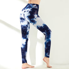 Lade das Bild in den Galerie-Viewer, Amazon European and American hot style high waist hip-lifting tight-fitting sports fitness running tie-dye jacquard bottoming yoga pants women&#39;s
