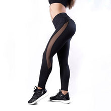 Lade das Bild in den Galerie-Viewer, NORMOV Yoga Pants Women High Waist Leggings Sport Women Fitness Leggings Workout Legging Side Mesh Stitching Yoga Leggins
